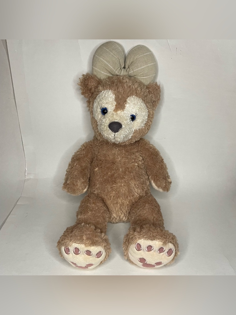 Disney Parks Shellie May Bear Stuffed Plush w/ Bow 16" Tokyo Resort Sea Fuzzy